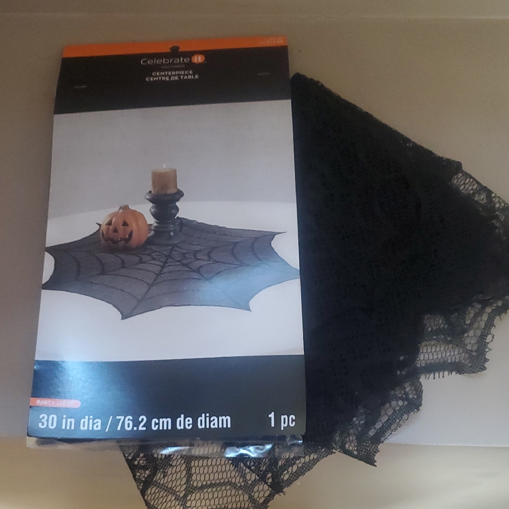 Celebrate It Black Spiderweb Lace Centerpiece